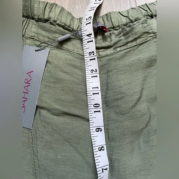 Sahara 50% Linen Balloon Trousers In Colour Thyme Size Medium UK 12 - Picture 6 of 9